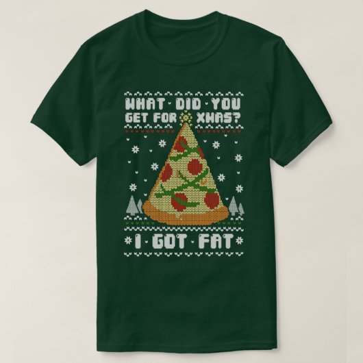 Cadeau Pizza met kerstmis T-shirt (Design voorkant)