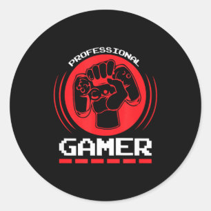 Cadeau professionele gamer grappige gaming citaten ronde sticker