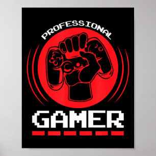 Cadeau professionele gamer grappige gammingoctrooi poster