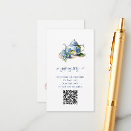 Cadeau Registratie QR Code Blauwe Hortensia Baby S Informatiekaartje