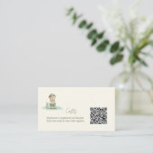 Cadeau registratie QR-code Schattige golf Teddybee Informatiekaartje (Staand voorkant)