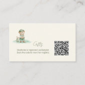 Cadeau registratie QR-code Schattige golf Teddybee Informatiekaartje (Voorkant)