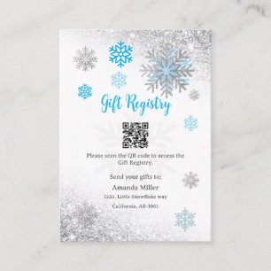 Cadeau Registratie Sneeuwvlok Winter Baby Shower Q Informatiekaartje