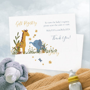 Cadeau Registry Schattigee Baby Dieren Baby shower Informatiekaartje