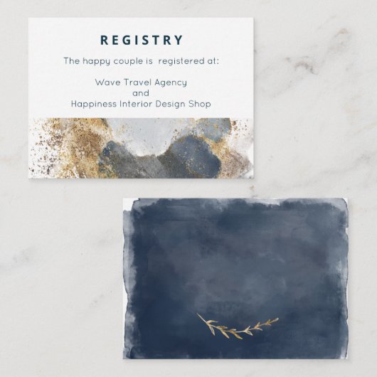 Cadeau Registry voor het wensen van een goede brui Informatiekaartje (Voorkant / Achterkant)