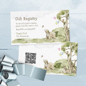Cadeau Registry wacht nauwelijks op Baby shower QR Informatiekaartje