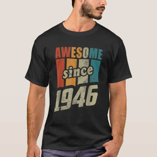 Cadeau Retro Mannen Vrouwen 80ste 1946 Gemaakt in  T-shirt (Voorkant)