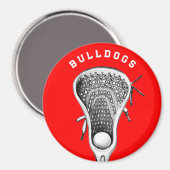 Cadeau Rode Lacrosse Team Sport Magneet (Voorkant / Achterkant)