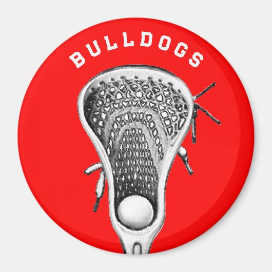 Cadeau Rode Lacrosse Team Sport Magneet (Voorkant)