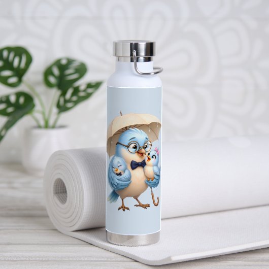 Cadeau roestvrij waterfles Vader Vogel (Yoga (Gedraaid) )