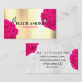 Cadeau Roos Dozen Flowers Flowerbox Visitekaartje (Voorkant / Achterkant)