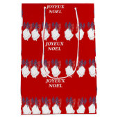 Cadeau Rouge Joyeux Noël Cloches Medium Cadeauzakje (Achterkant)