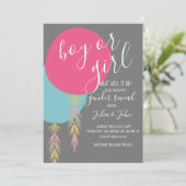 Cadeau-slinger Boho-balloon geslacht onthulling ui Kaart (Staand voorkant)