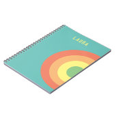 cadeau Spiraal Notitieboek leuk regenboog blauw, r (Linkerzijde)