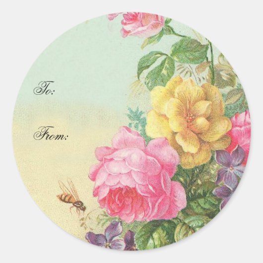 Cadeau Sticker Bloemen (Voorkant)