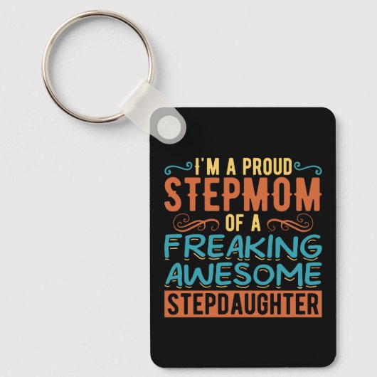 Cadeau Stiefmoeder Stiefdochter Citaat Sleutelhanger (Voorkant)