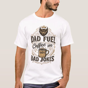 Cadeau T-shirt koffie en slechte grappen voor papa