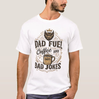 Cadeau T-shirt koffie en slechte grappen voor papa