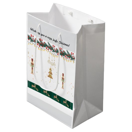 Cadeau Tas Kerst grappig speels Medium Cadeauzakje (Voorkant Gekanteld)