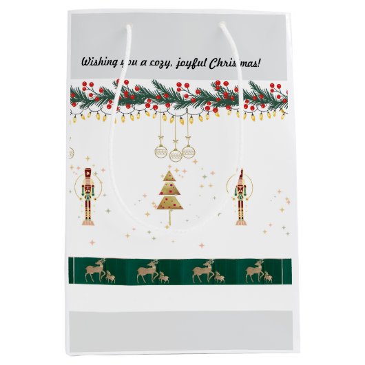 Cadeau Tas Kerst grappig speels Medium Cadeauzakje (Voorkant)