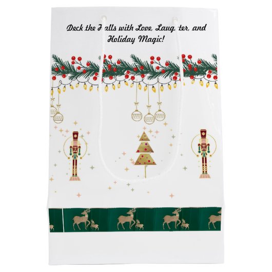 Cadeau Tas Kerst grappig speels Medium Cadeauzakje (Achterkant)