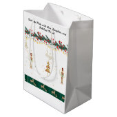 Cadeau Tas Kerst grappig speels Medium Cadeauzakje (Achterkant Gekanteld)