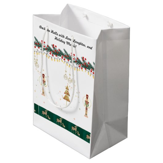 Cadeau Tas Kerst grappig speels Medium Cadeauzakje (Achterkant Gekanteld)