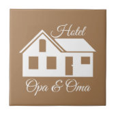 Cadeau tegel "Hotel Opa & Oma" Tegeltje (Voorkant)