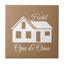 Cadeau tegel "Hotel Opa & Oma" Tegeltje