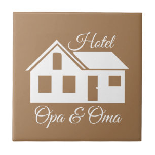 Cadeau tegel "Hotel Opa & Oma" Tegeltje