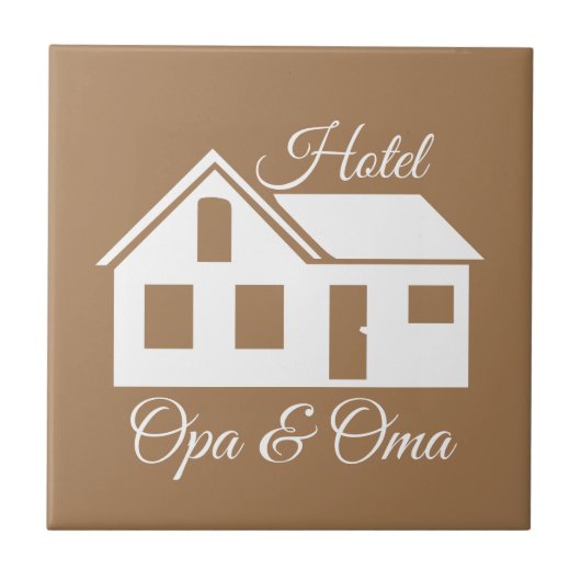 Cadeau tegel "Hotel Opa & Oma" Tegeltje (Voorkant)