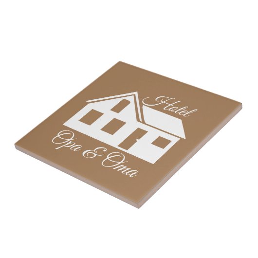 Cadeau tegel "Hotel Opa & Oma" Tegeltje (Zijkant)