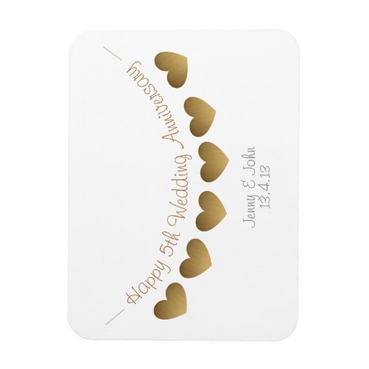 cadeau ter gelegenheid van de vijfde huwelijksdag magneet (Verticaal)