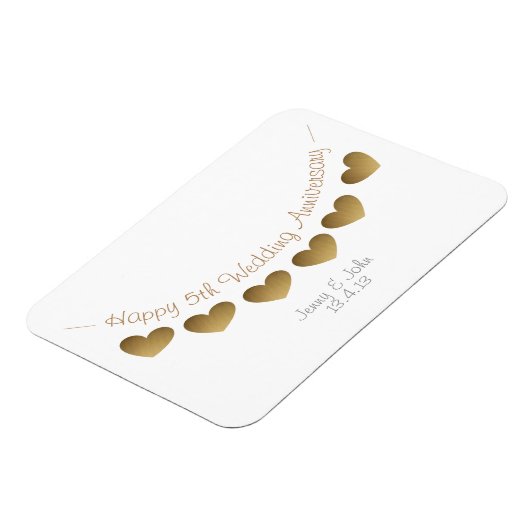 cadeau ter gelegenheid van de vijfde huwelijksdag magneet (Linkerzijde)