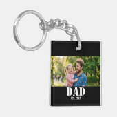 Cadeau ter herinnering aan het vaderschap gefotogr sleutelhanger (Voorkant Links)