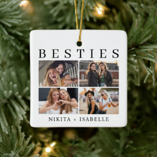 Cadeau ter herinnering aan vriendschap met fotocol keramisch ornament