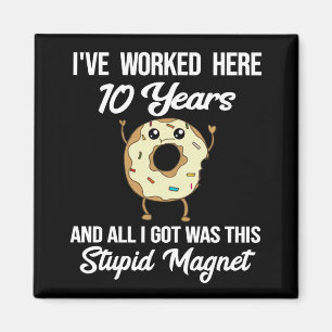 Cadeau ter waardering van 10 jaar werkjubileum magneet