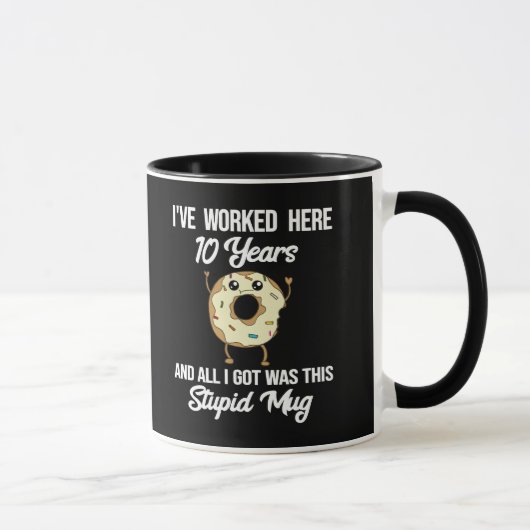 Cadeau ter waardering van 10 jaar werkjubileum mok (Rechts)
