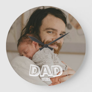 Cadeau Vader Est Foto Nieuwe Vader Aandenken Grote Klok