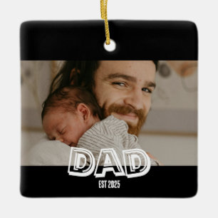 Cadeau Vader Est Foto Nieuwe Vader Aandenken Keramisch Ornament