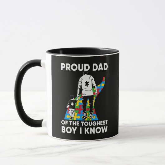 Cadeau Vader Puzzel Autisme Bewustzijn Verjaardag Mok (Links)