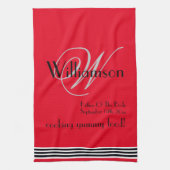 Cadeau Vader Van De Bruid Monogram Naam Rustieke C Theedoek (Verticaal)