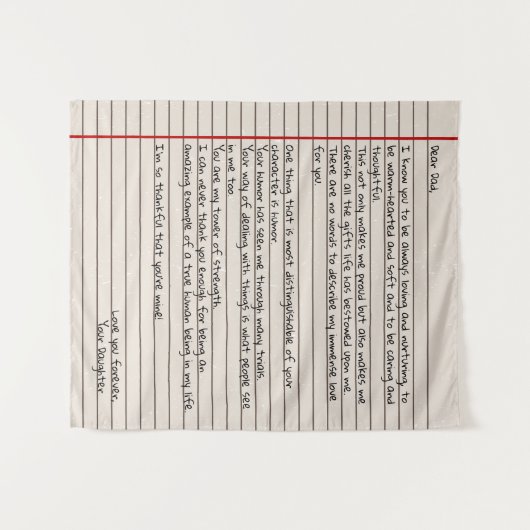 Cadeau Vaderbrief voor Vaderdag Wandkleed (Voorkant (horizontaal))