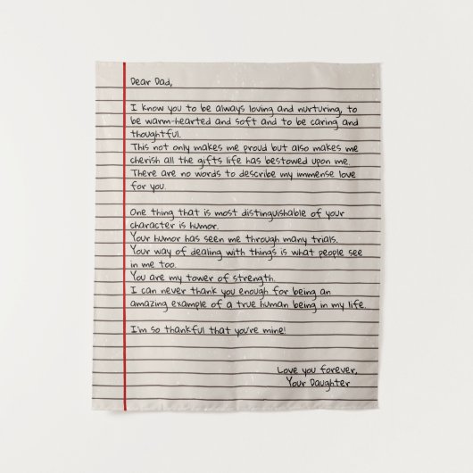 Cadeau Vaderbrief voor Vaderdag Wandkleed (Voorkant)