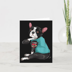 Cadeau Vaderdag Hond Vader Boston Terrier Ik Hou V Kaart