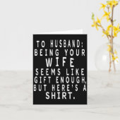 Cadeau Vaderdag Van Vrouw Aan Man Sarcasme Kaart (Gele Bloem)
