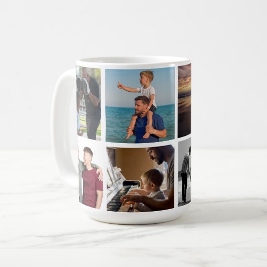 Cadeau Vaderdag voor Papa | Aangepaste Foto Koffiemok (Voorkant links)