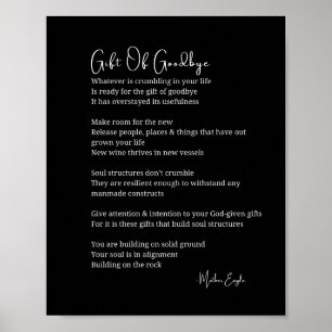 Cadeau van afscheid laten gaan gedicht poster zwar