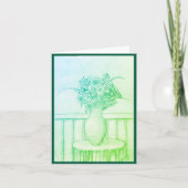 Cadeau van bloemen - Groen Bedankkaart (Voorkant)