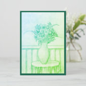 Cadeau van bloemen - Groen Kaart (Staand voorkant)
